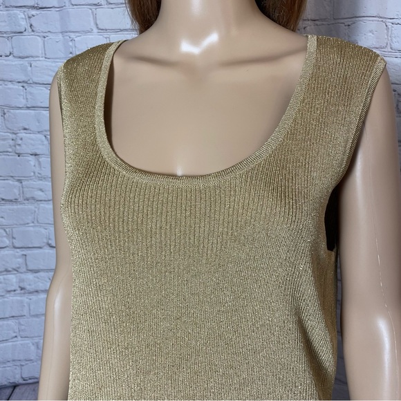 Ralph Lauren Knit Rayon Gold Tank Cardigan Set Size 2X - Picture 11 of 14